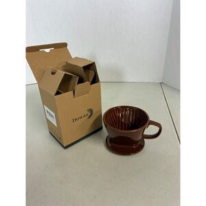 DOWAN Ceramic Pour Over Coffee Dripper Manual Brew Maker Brown X0038RAZTJ New